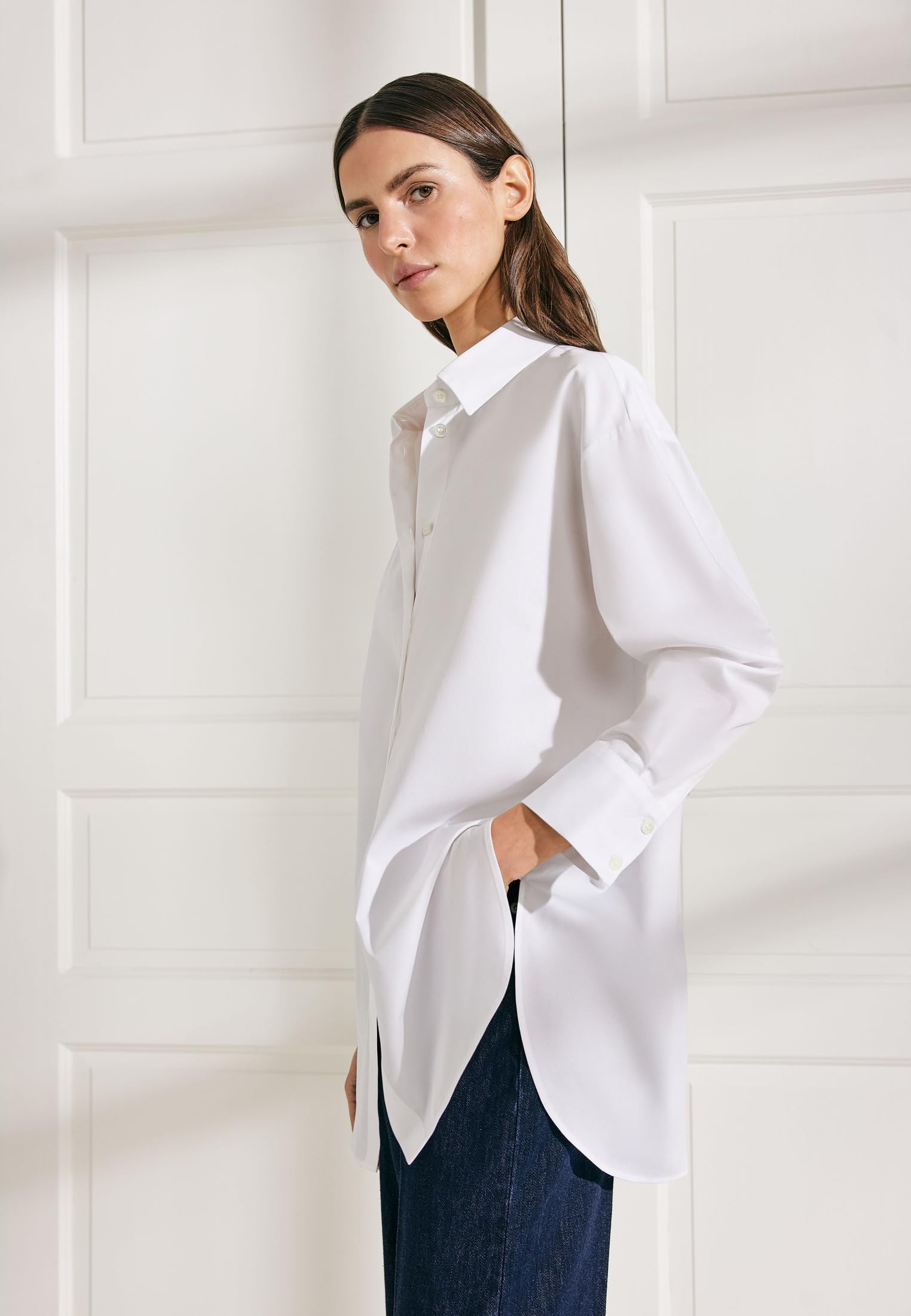 Seidensticker Damen Oversized Fit Langarm Hemdbluse Bluse