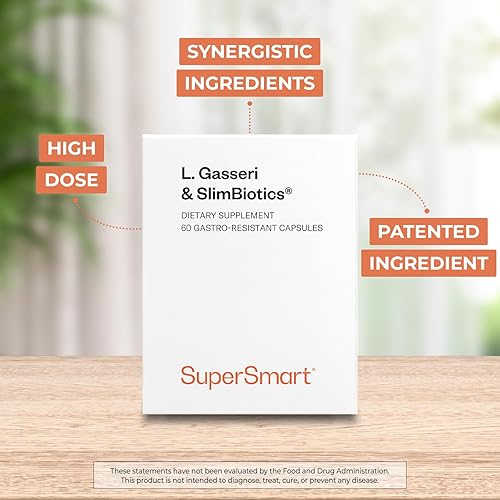 Miniatura 2 de Supersmart L. Gasseri & SlimBiotics (fórmula avanzada) - Suplemento probiótico con Lactobacillus Gasseri y SlimBiotics  Sin OMG y sin gluten - 60