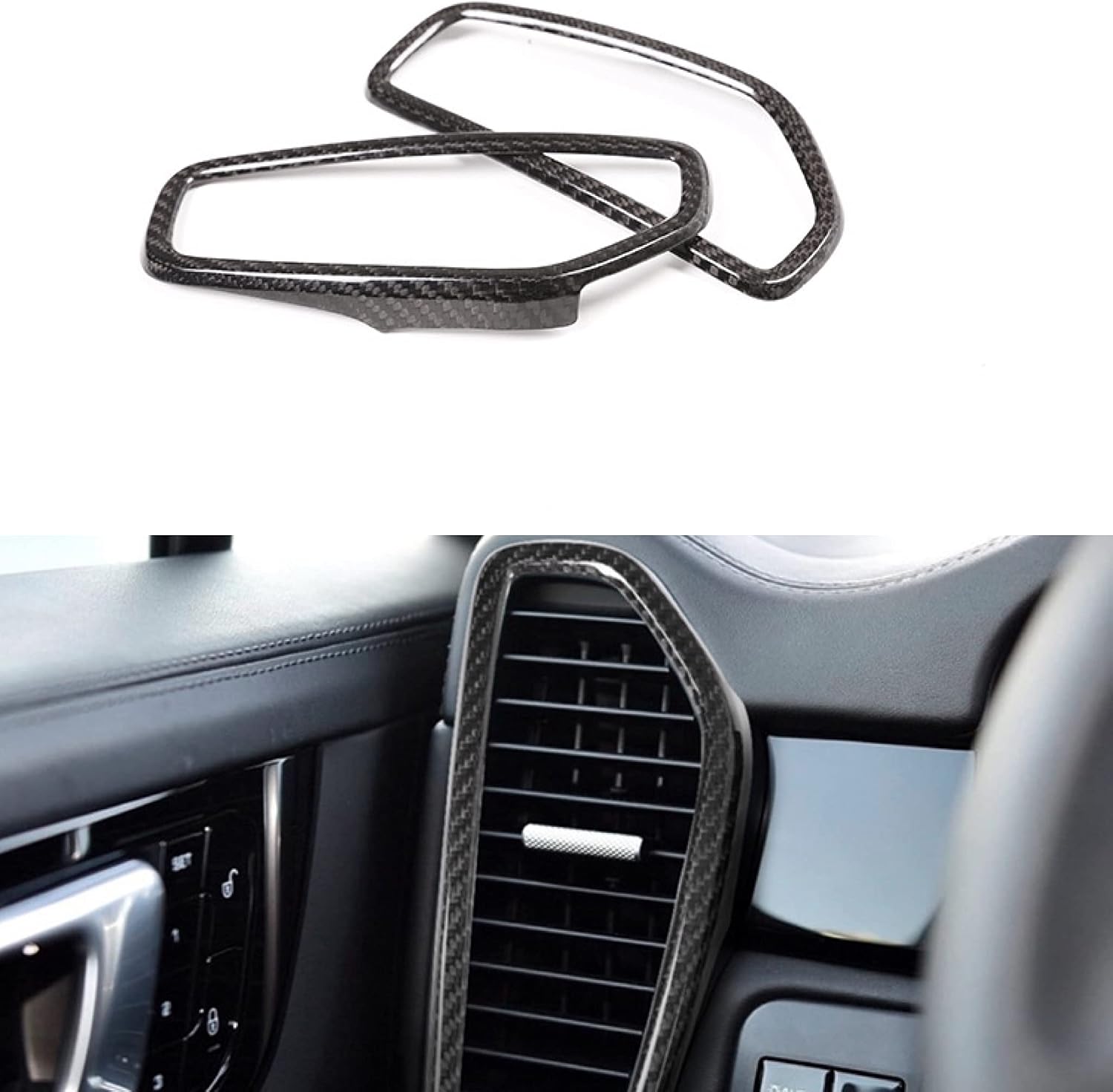 Real Carbon Fiber Air Condiotion Vent Cover Trim Fit for Porsche Cayenne 2018-21
