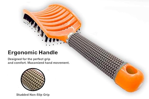 Miniatura 7 de Zabolight Cepillo de pelo de cerdas de jabalí con ventilación de alta calidad, cepillo de pelo desenredante de gran tamaño para cabello grueso y