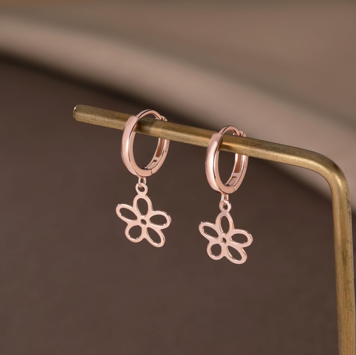 SLUYNZ Solid 925 Sterling Silver Flower Hoop Earrings for Women Teens Hollow Flower Hoop Earrings Huggie - Image 6