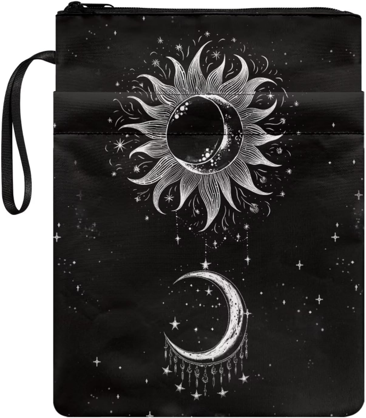 chaqlin Book Sleeve Cover for Book Lovers Bookworms Club Bookish Gifts for Readers Librarian Accessories Graduation Birthday, Moon & Sun Design