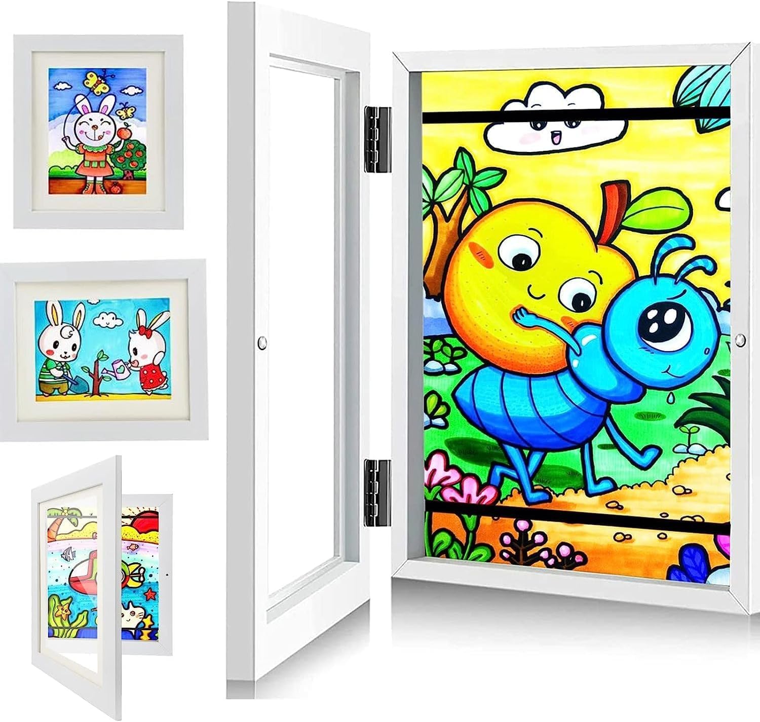 GIOTUK Kids Art Frame A4, Children’s Artwork Display Frame with Front Opening, Holds 50-150 Artworks