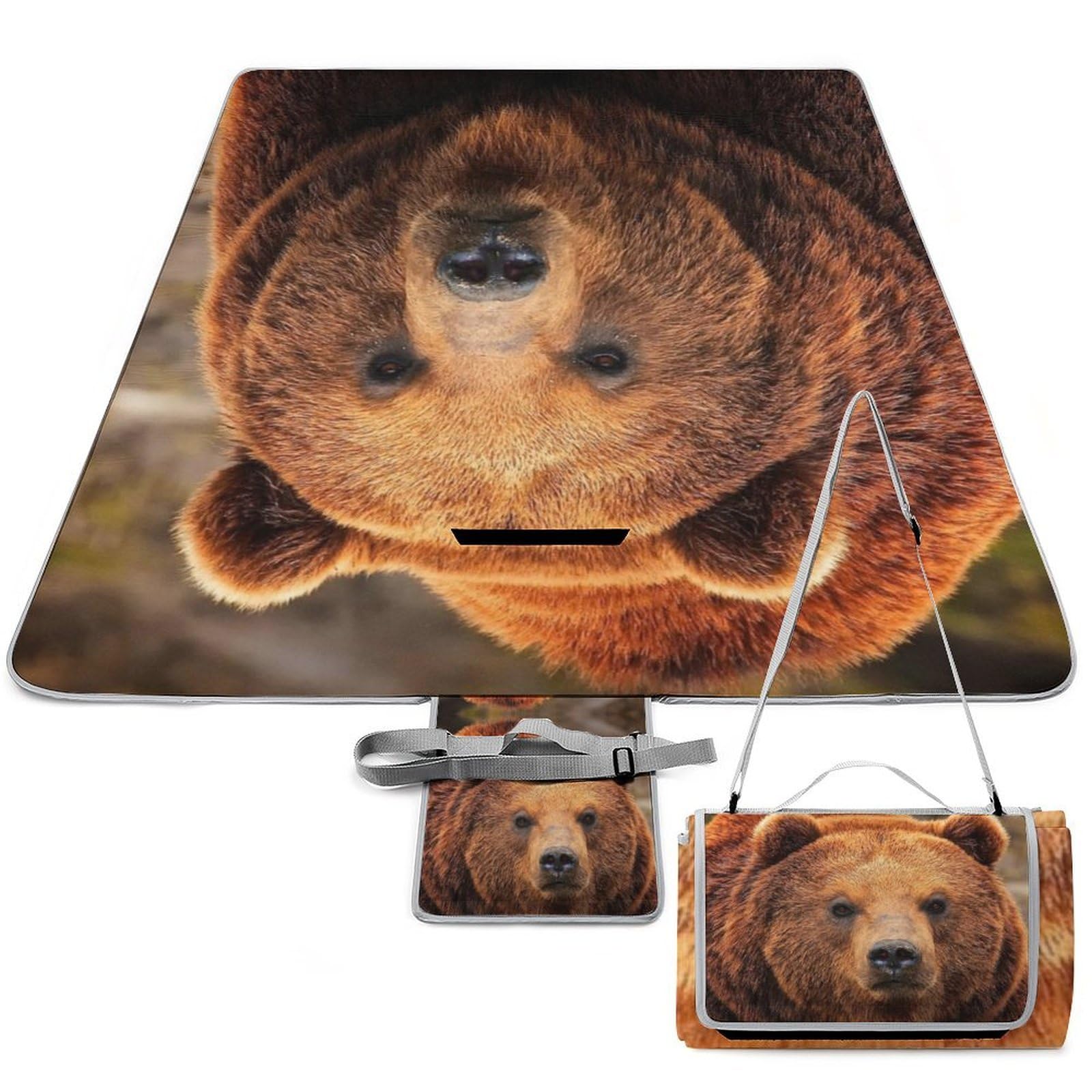 Couverture de pique-nique Grizzly Bear finis le sol mouillé au camping
