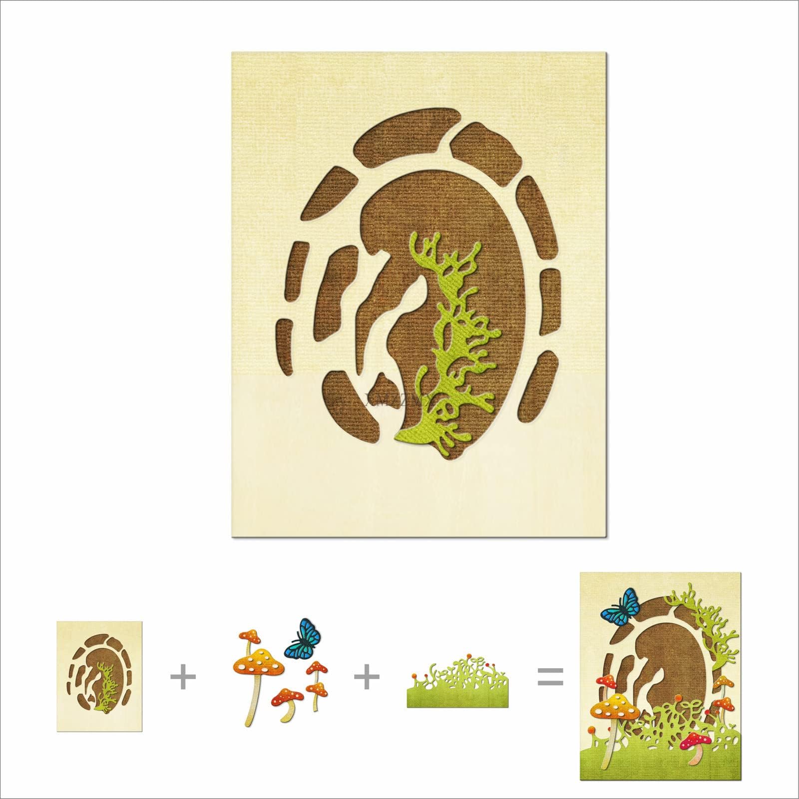 XMZZMX Ellipse Lace Background Board Metal Cutting Dies for Card Making, Paper Embossing Die-Cuts Sets Storage Pockets, Album Stencils, Scrapbooking Template