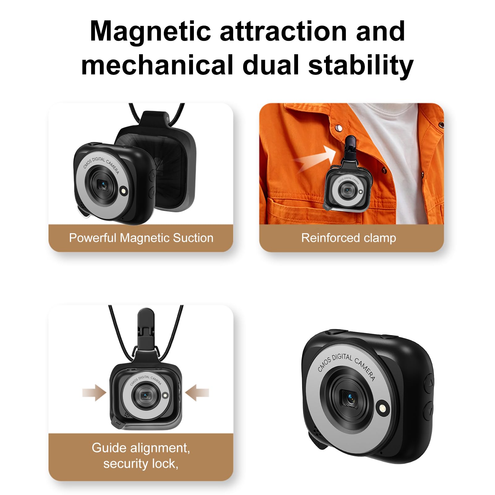 Andoer di Fotocamere 2 in 1, Fotocamera Sportiva Portatile, Fotocamera | di Fotocamere 2 in 1, Fotocamera Sportiva Portatile Rimovibile, Fotocamera Vlog da 75 MP, Schermo Pieghevole da 2,8",