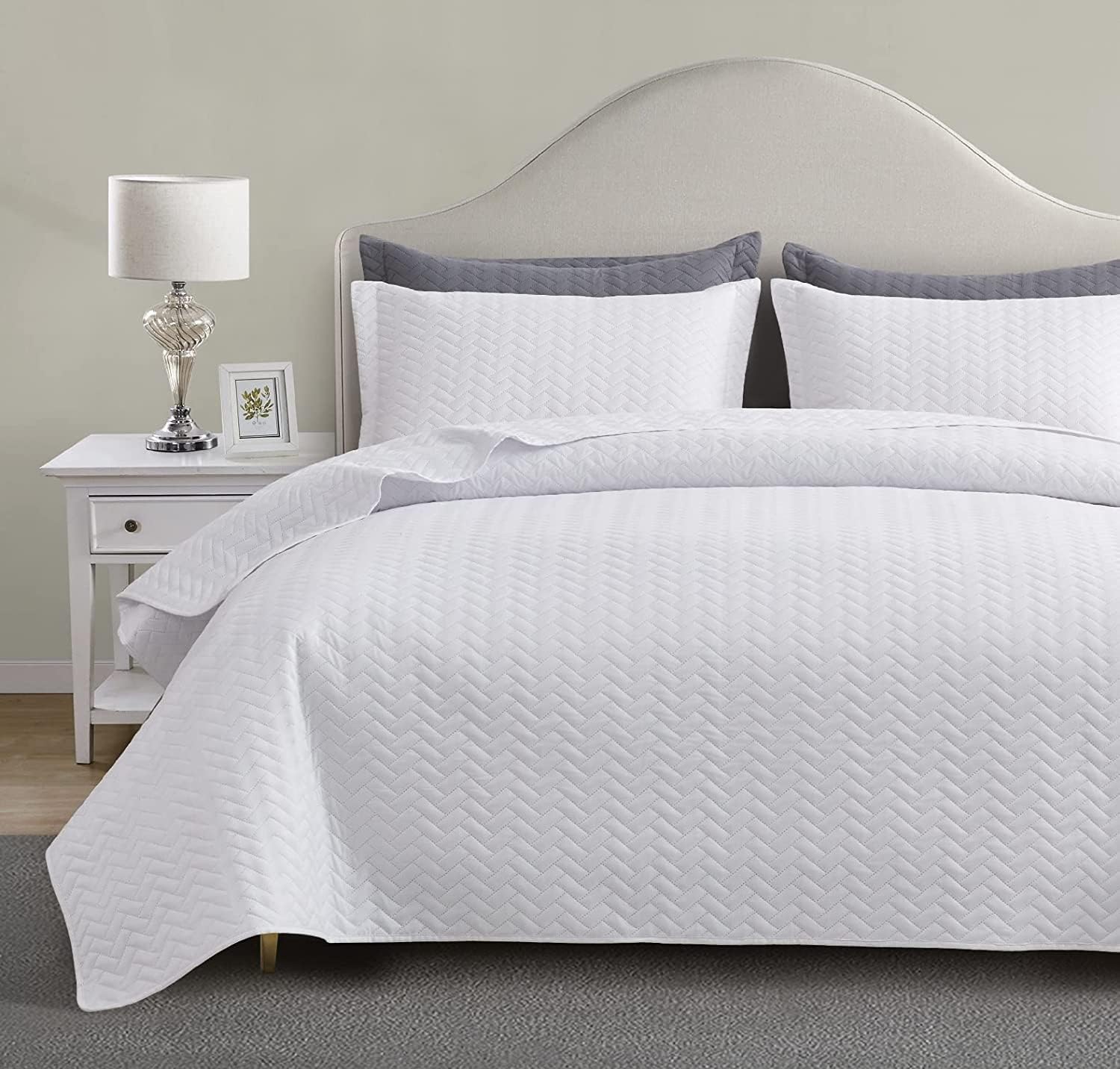 Lot De 2 Taies D'Oreiller Matelassées MIA - 50x75 Cm - 100% Polycoton - Anti-Allergique - Fermeture Éclair