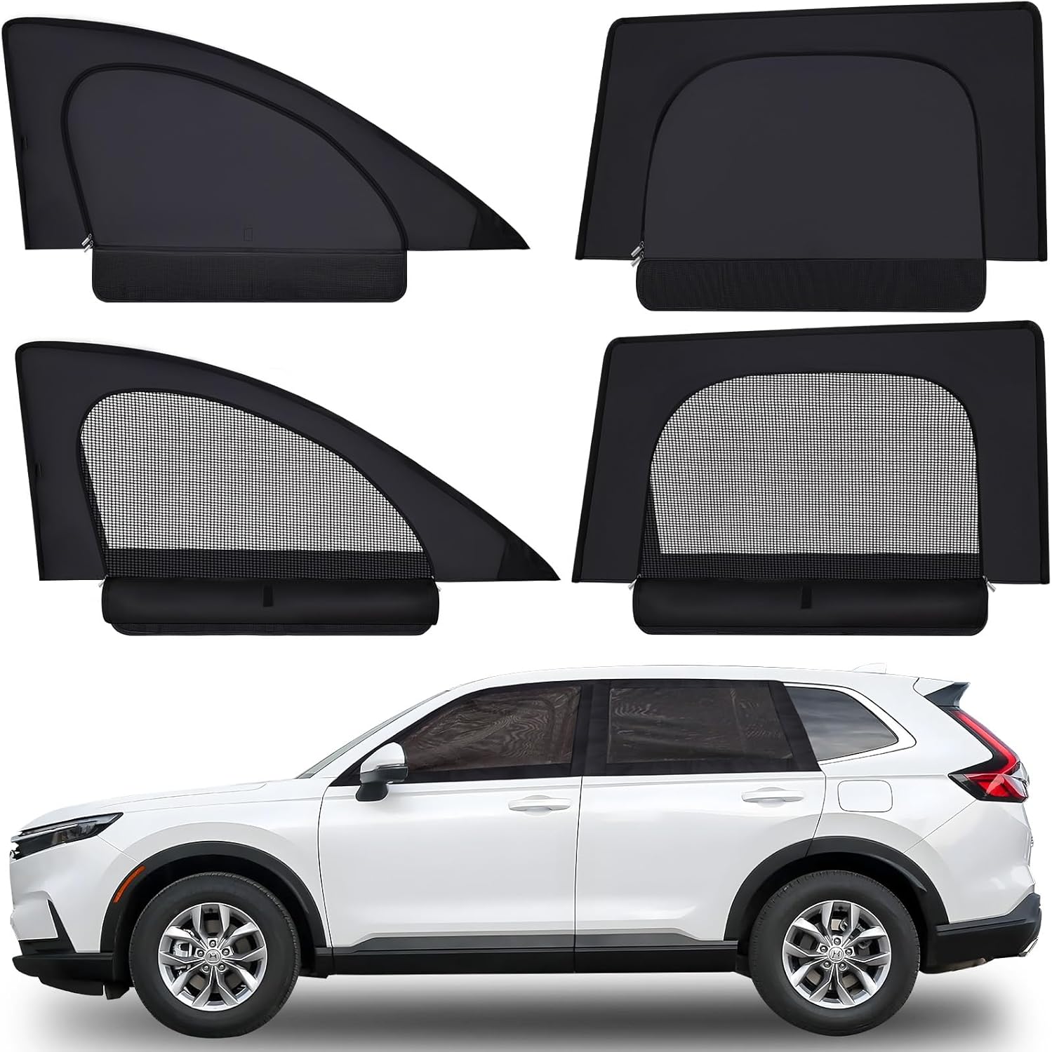 XCBYT 2023-2024 Honda CRV Sunshade Dual Purpose Car Window Covers with Breathable Mesh Insulate Heat 99% Sun UV Blackout Keeps Cool Privacy Curtains for Breastfeeding, Napping, Dressing, Camping