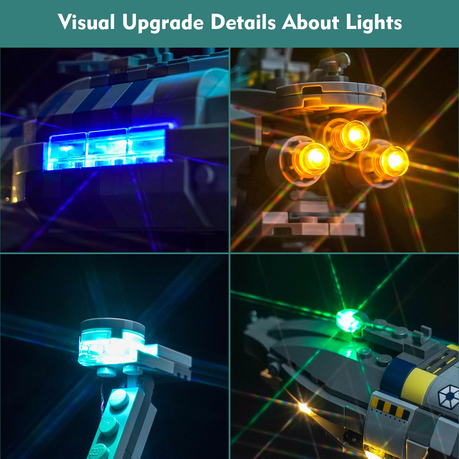 Light Kit for Lego Invisible Hand Starship Lighting Set for Lego 75377 Star Wars Invisible Hand Starship, Not Include Models - Image 4