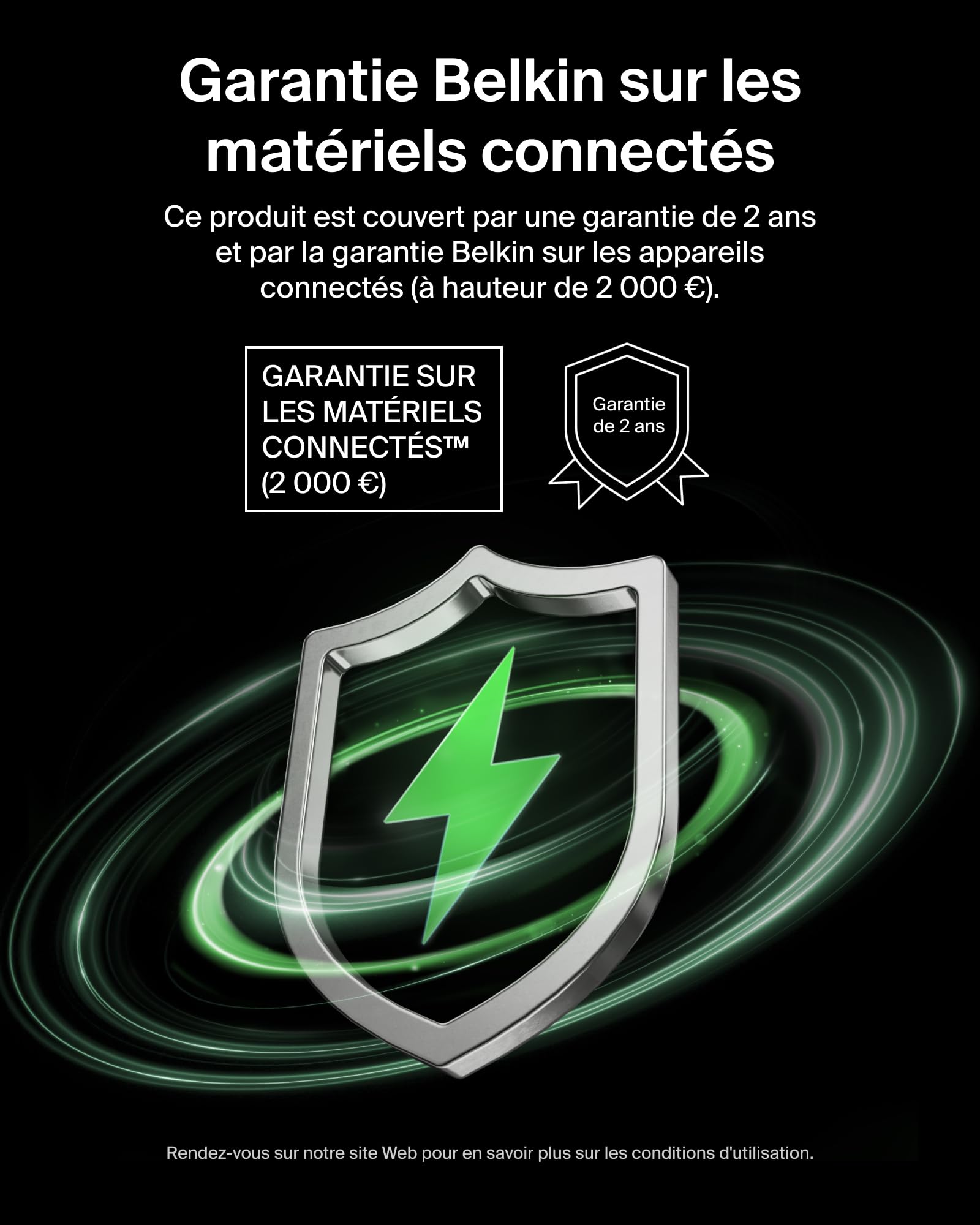Belkin SmartProtect Chargeur USB C 67 W, Chargeur GaN 2 Ports, Câble 2 M Inclus, Recharge Rapide pour MacBook, iPhone 17, iPad Pro, Chromebook, Galaxy S25 Ultra, Pixel 10 - Blanc