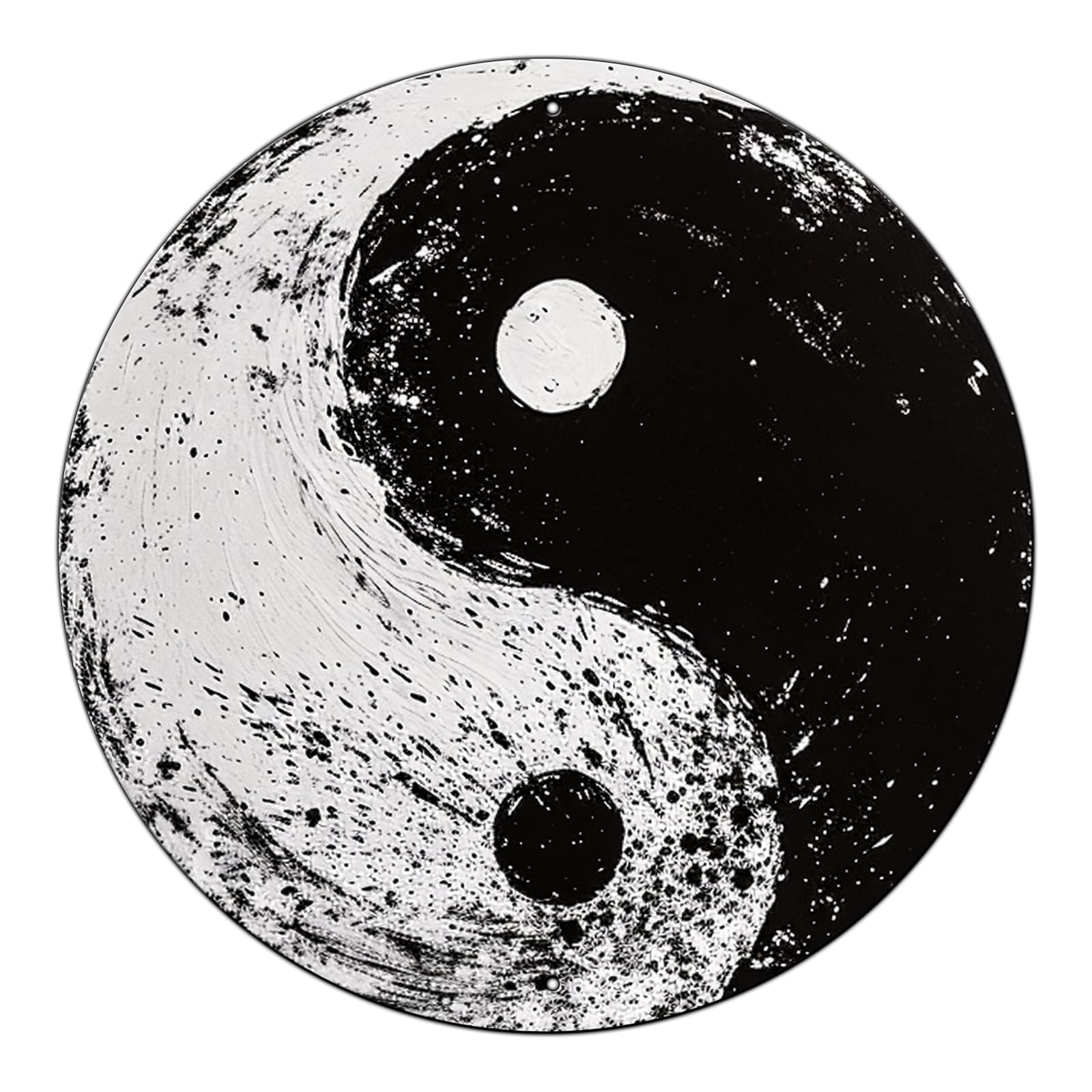 macago Vintage Taichi Decor Round Metal Sign Taichi Yin and Yang Wall Art Rustic Wreath Wall Decoration for Indoor Outdoor Home Porch Window Decor 8