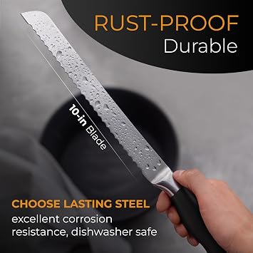 Orblue Premium Bread Knife 10-inch & 2-Pack Coffee Scoop Bundle