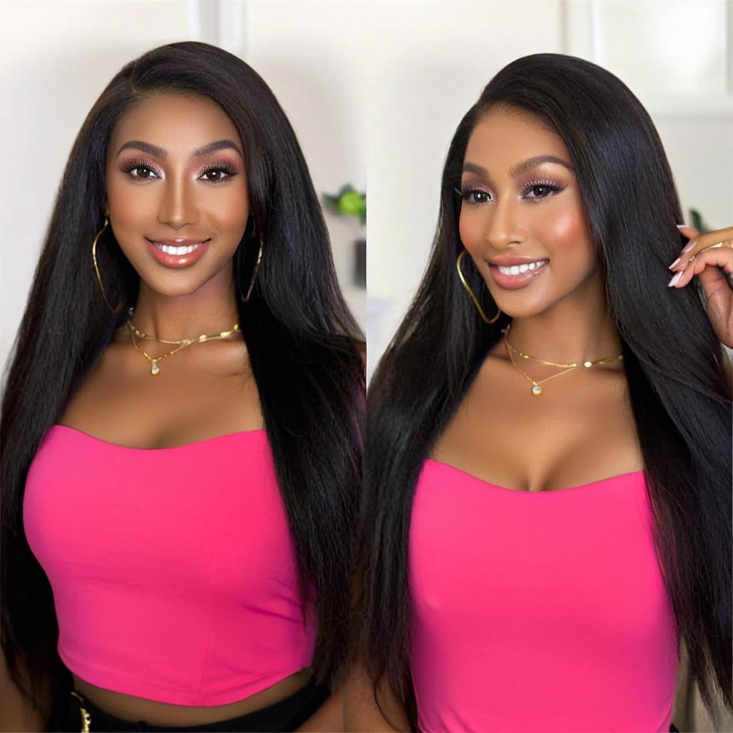 VibeFusion 13x4 HD Transparent Lace Front Human Hair Straight Wig 200% Density Glueless Pre-Plucked Pre-Cut 20 Inch Women's Wig