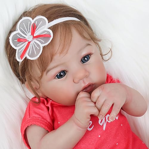 Miniatura 5 de WOOROY Muñecas realistas de bebé recién nacida de 18 pulgadas, bebé real con cuerpo suave y pesado, juego de regalo de muñecas Reborn de la vida