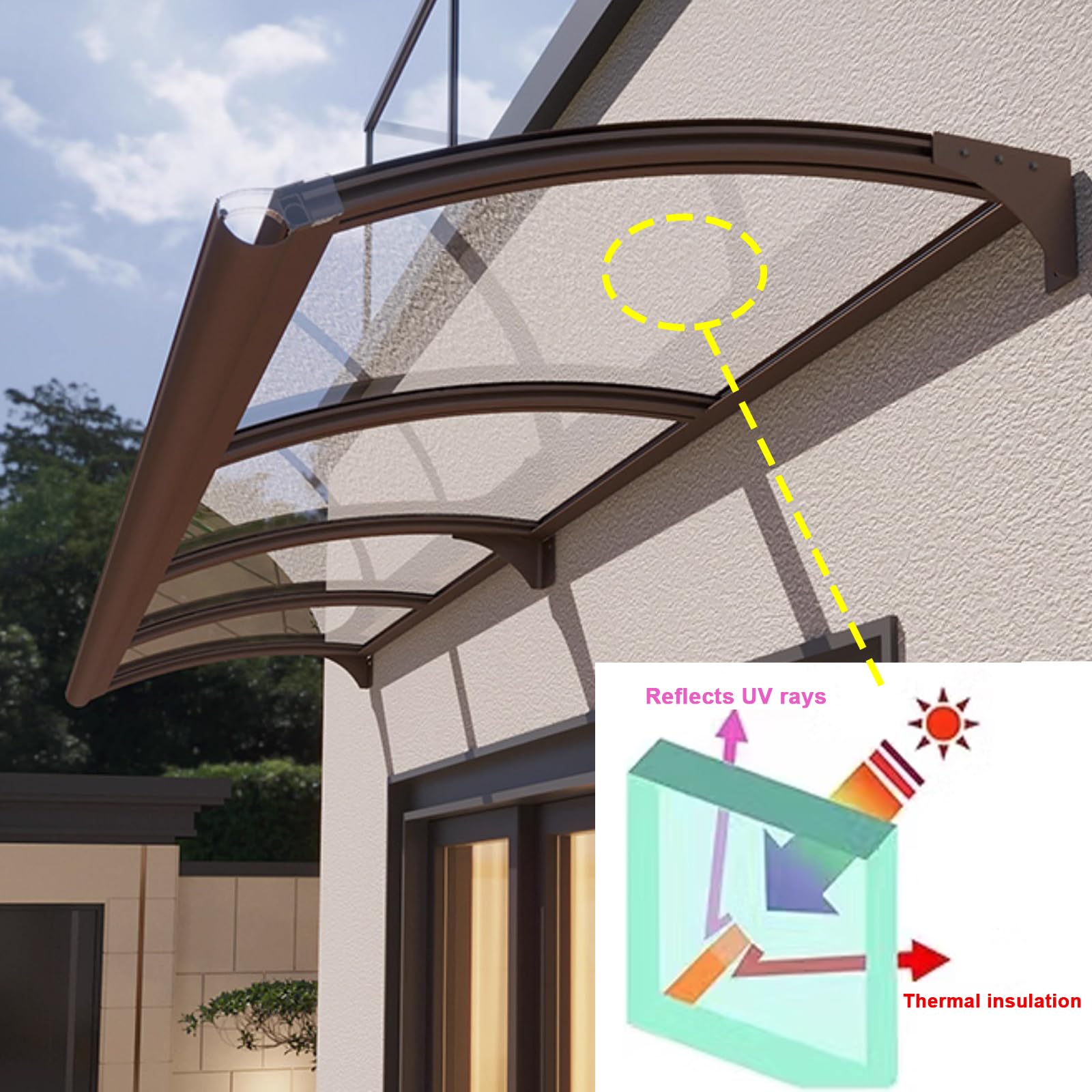 Davanzale In PVC Per Interni - 110 Cm X 25 Cm - Colore Argento - Facile Da Pulire E Installare - Foto 9