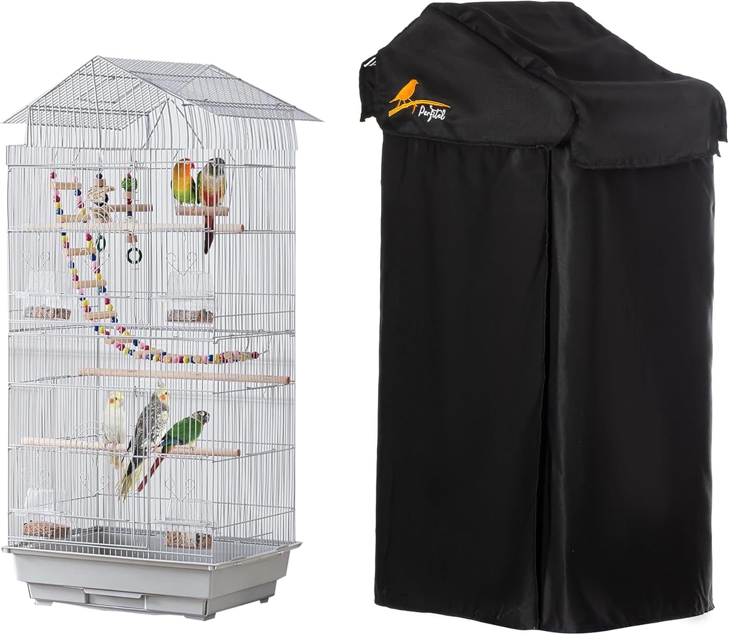 Perfitel Small Bird Cage Cover(Black) Good Night BlackOut Cover for