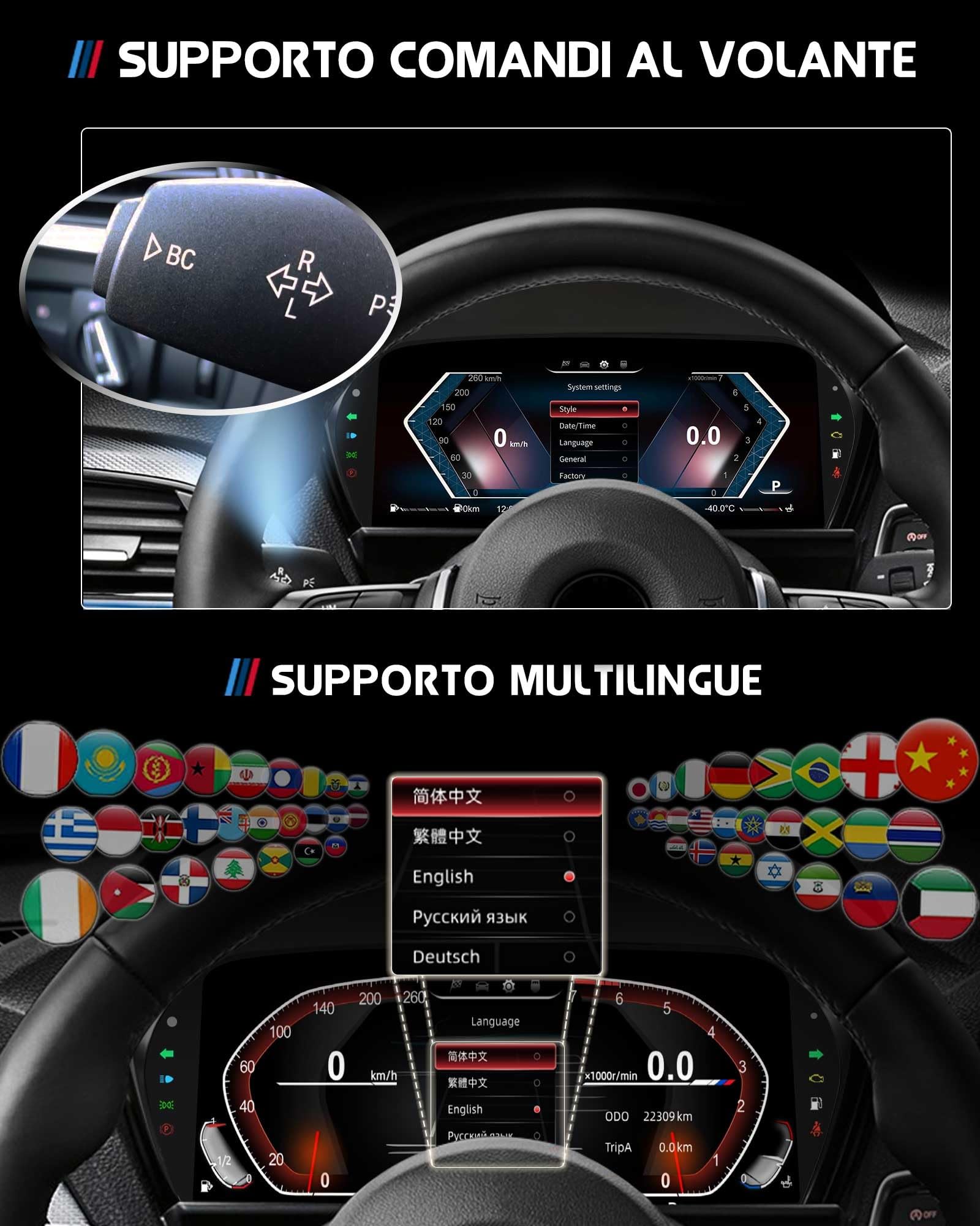 10" Quadro Strumenti Digitale per BMW Serie 1 F20/F50, Serie 2 F22/F45, X1 F48/F49, X2 F39, Cruscotto Display LCD, Supporta Pressione Pneumatici, Temperatura Olio, Instrument Cluster Panel Speedometro