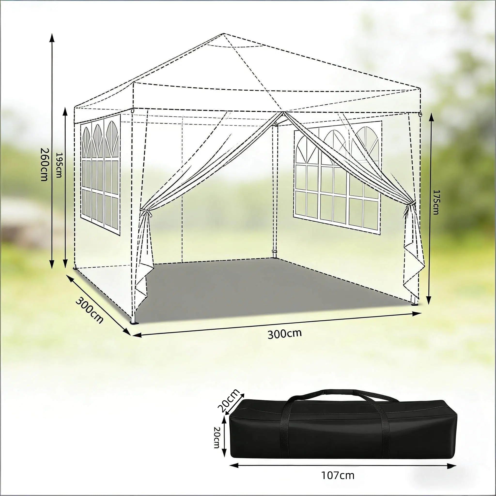 Gazebo 3 x 3 m blu – Gazebo pieghevole impermeabile con protezione UV 50+, telaio in acciaio regolabile in altezza, pieghevole, per feste, giardino, terrazza, campeggio