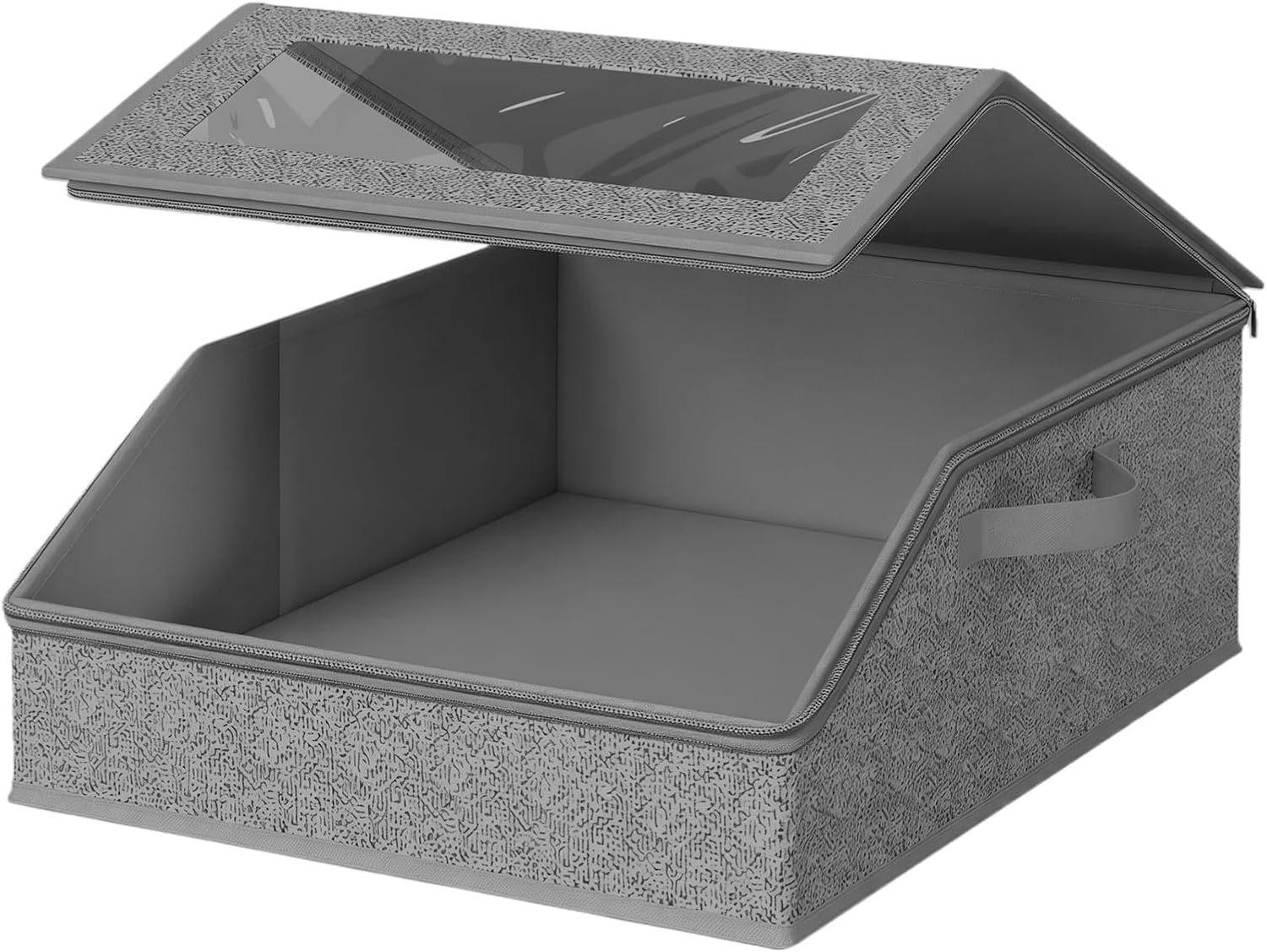 Hat Storage Box - Cardboard Zipper Clear Window Caps Container - Hat Container Storage - for Family Friends Outfits Bedroom Indoor Home Clothes Scarves Gloves
