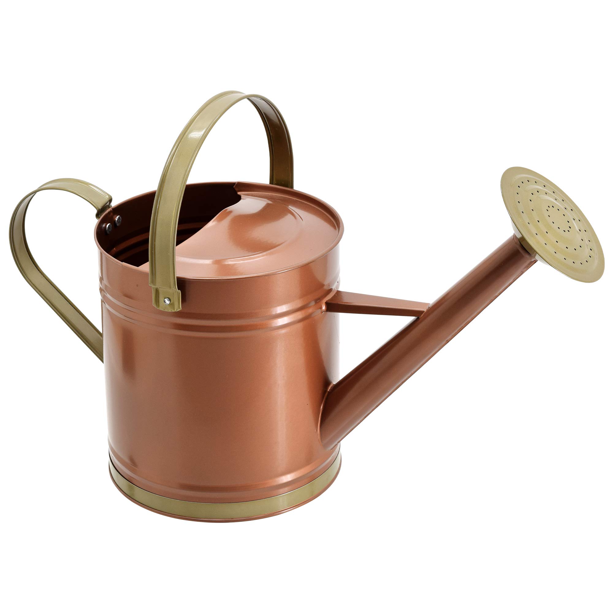 Classic Shiny Galvanized Metal Watering Can, Easy-Pour, Indoor and Outdoor, 1.3 gal, Shiny Galvanized Metal