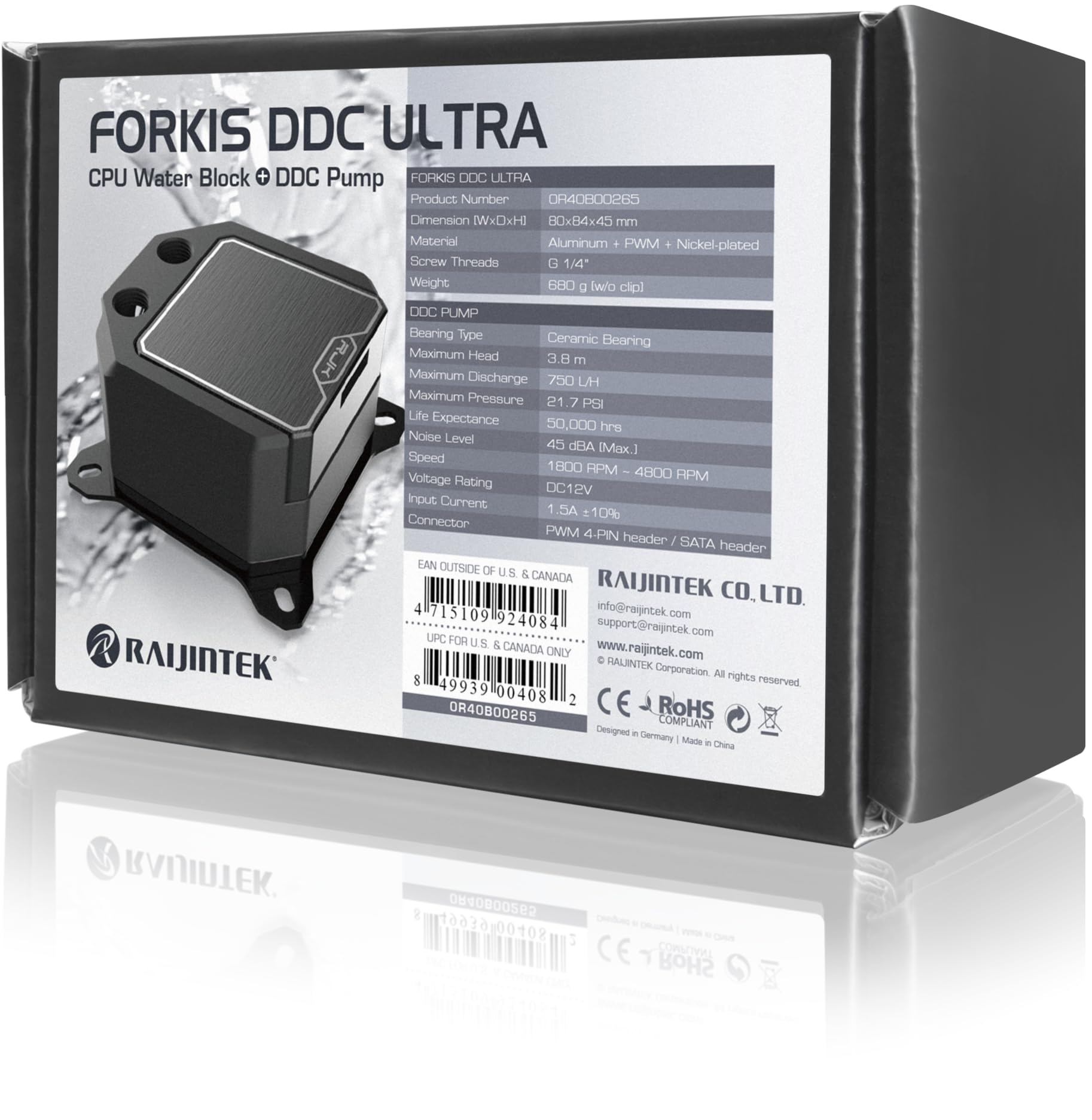 FORKIS DDC ULTRA CPU Wasserblock-Pumpen-Kombination schwarz