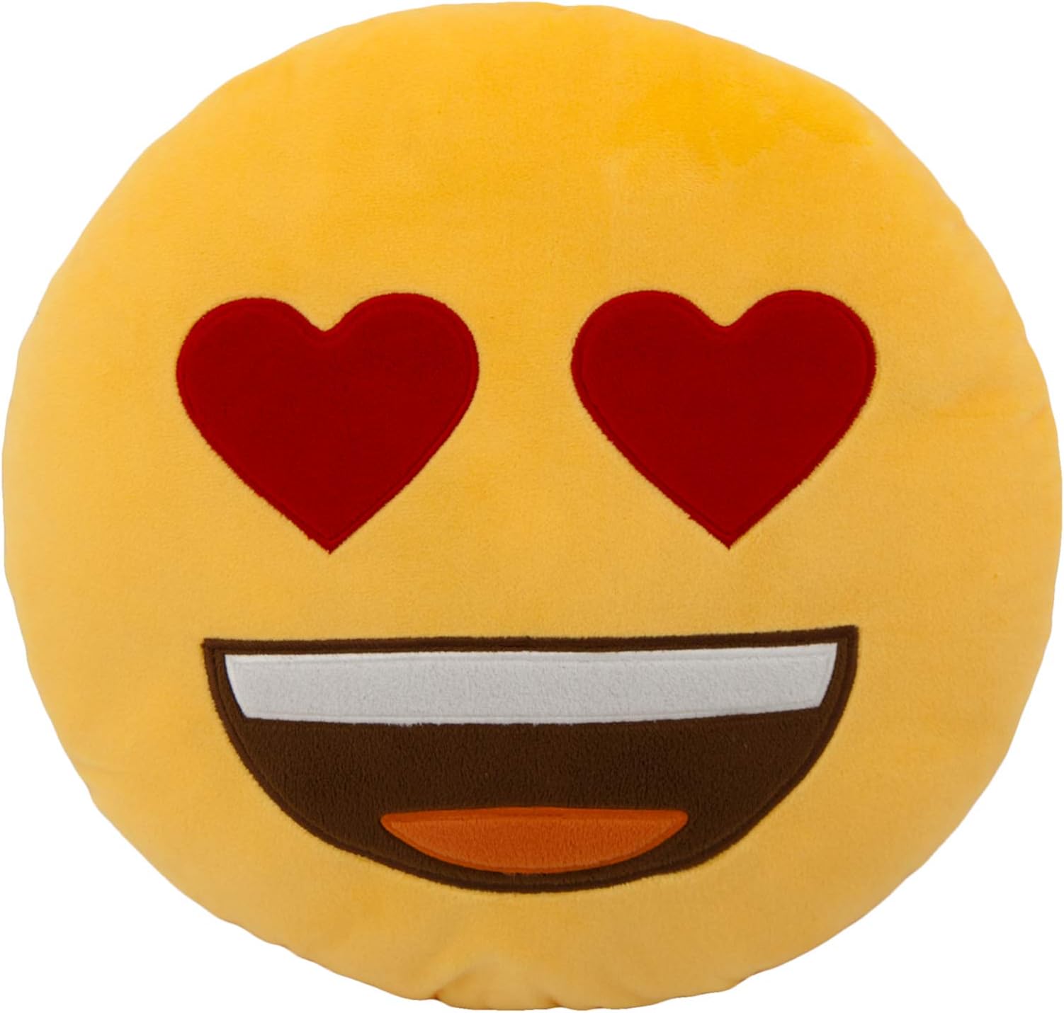 Emoji Character Heart eyes Pillow - Yellow, 33 cm