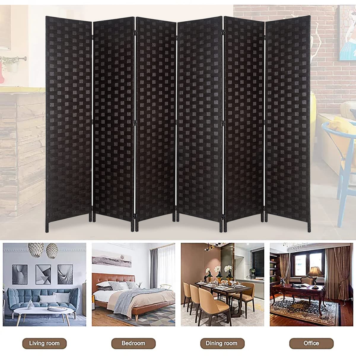 Buy Rose Home Fashion 6 ft.Tall 16in Wide Room Dividers,Double Side