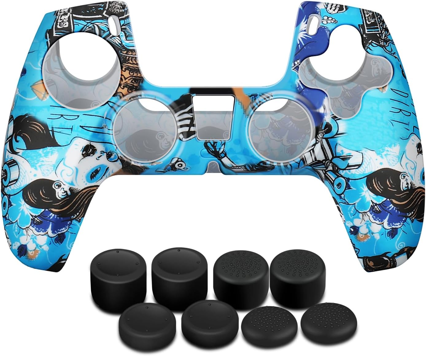 TNP Controller Case for PS5 Silicone Controller Skin for Dualsense Cover + 8 Pro Thumb Grips Set Sony PlayStation 5 Skins Accessories Roll Rumble with Ergonomic Textured Grip - Image 8
