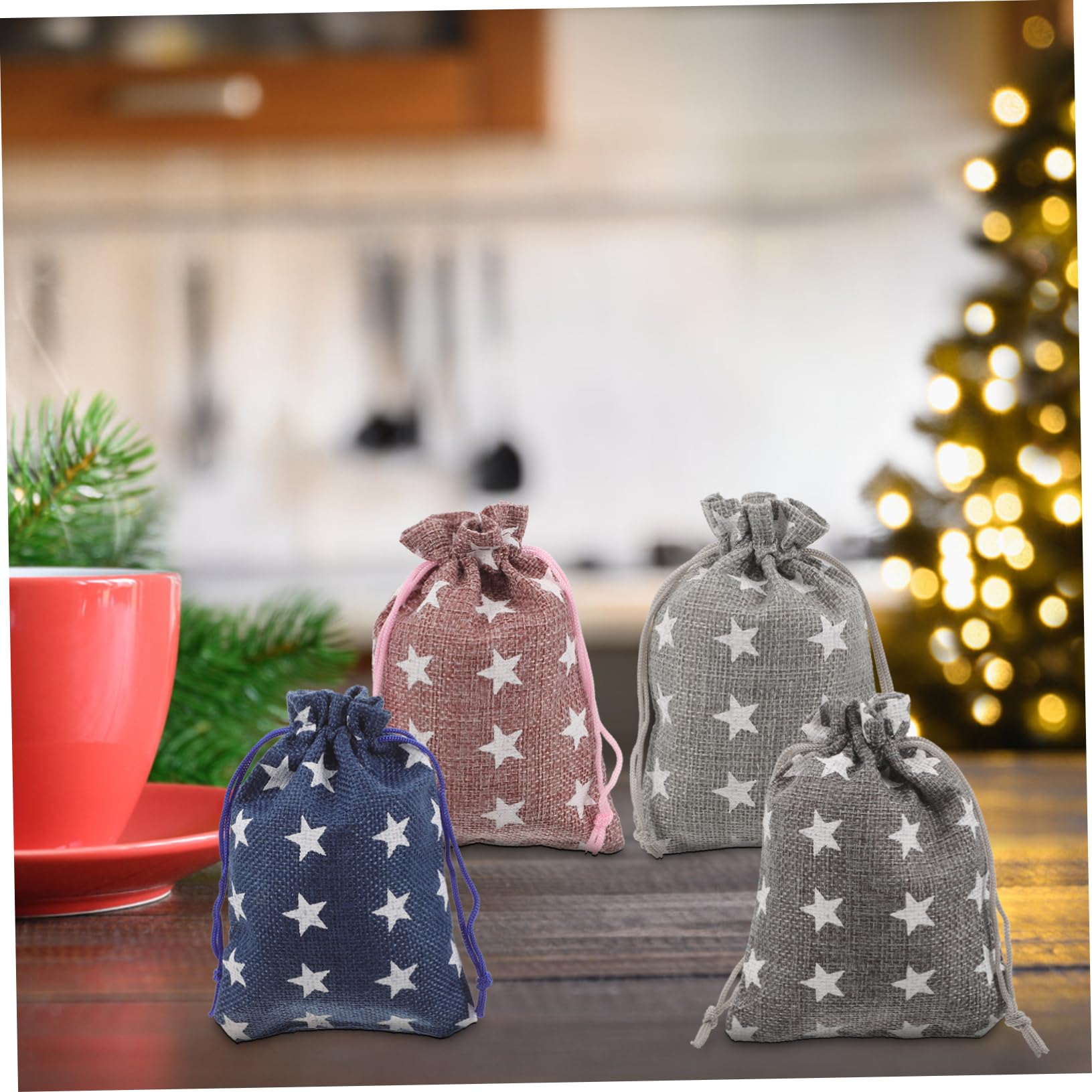 IWOWHERO Sacchetto Regalo Di Natale Vuoto Sacchetti Per Caramelle Portatili Sacchetti Per Biscotti Da Forno Per Dolcetti Natalizi Bomboniere e Altre Occasioni Fattura e Design Festivo
