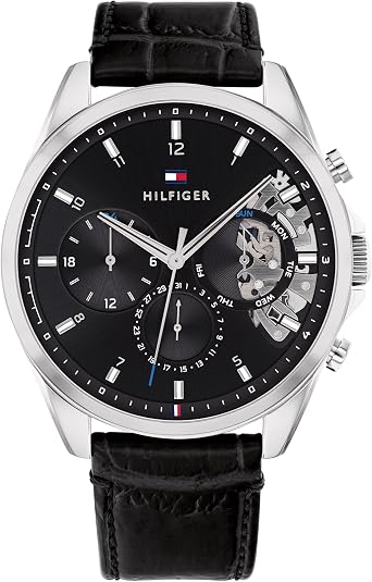 Tommy Hilfiger Analogue Multifunction Quartz Watch for Men with Stainless Steel mesh and Link Bracelet and Leather Strap