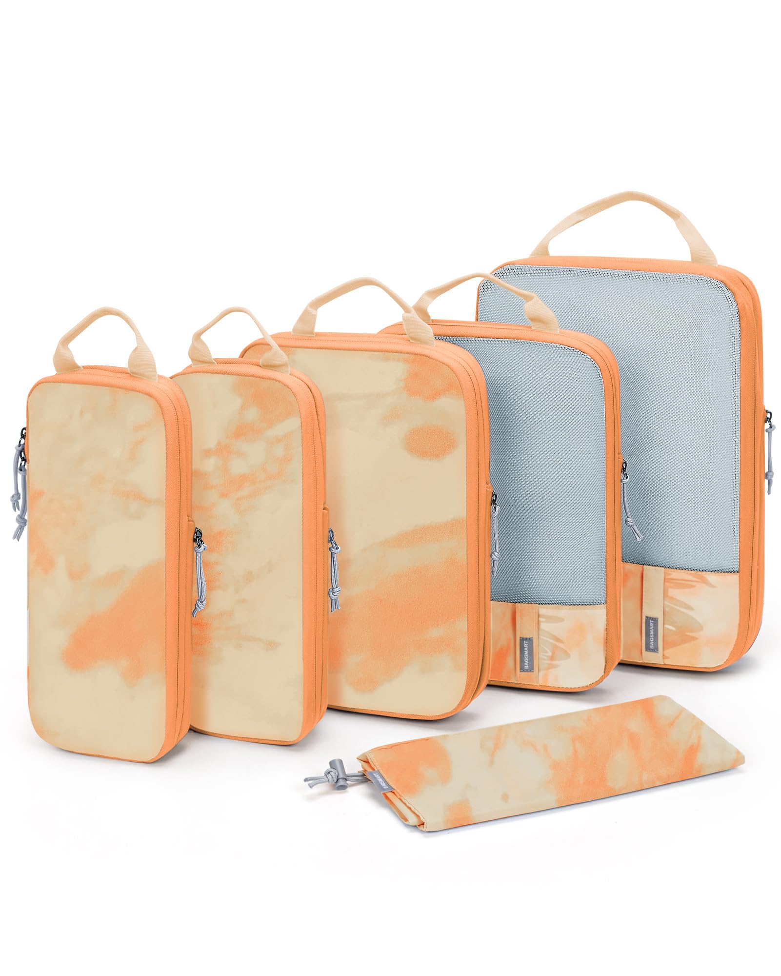 BAGSMART 6 Set /4 Set/2 Set Compression Packing Cubes for Travel, Lightweight Luggage Organizer Bags, Durable Space Saver Bags Travel Essentials