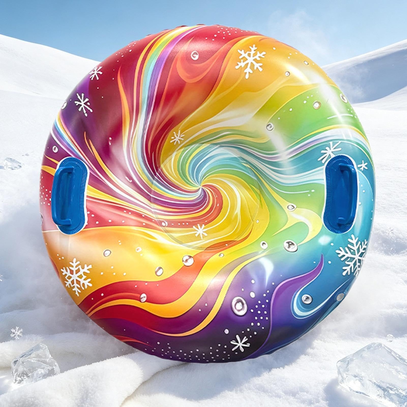 Snow Tubes Ultra Résistants Luge Gonflable Tractable avec Poignées