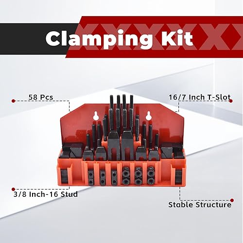 Miniatura 4 de 58 piezas Pro-Series 716" ranura en T 38"-16 Stud Kit de sujeción para Bridgeport Mill