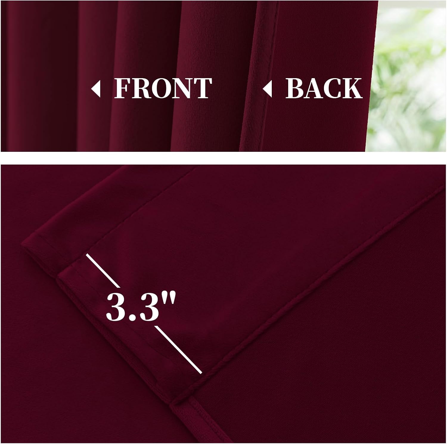 Yakamok Velvet Curtains 84 inches 2 Panels - Luxury Room Darkening Wine Red Curtains for Bedroom Living Room Thermal Insulated Super Soft Window Drapes Rod Pocket, Wine Red, W52 x L84 inches