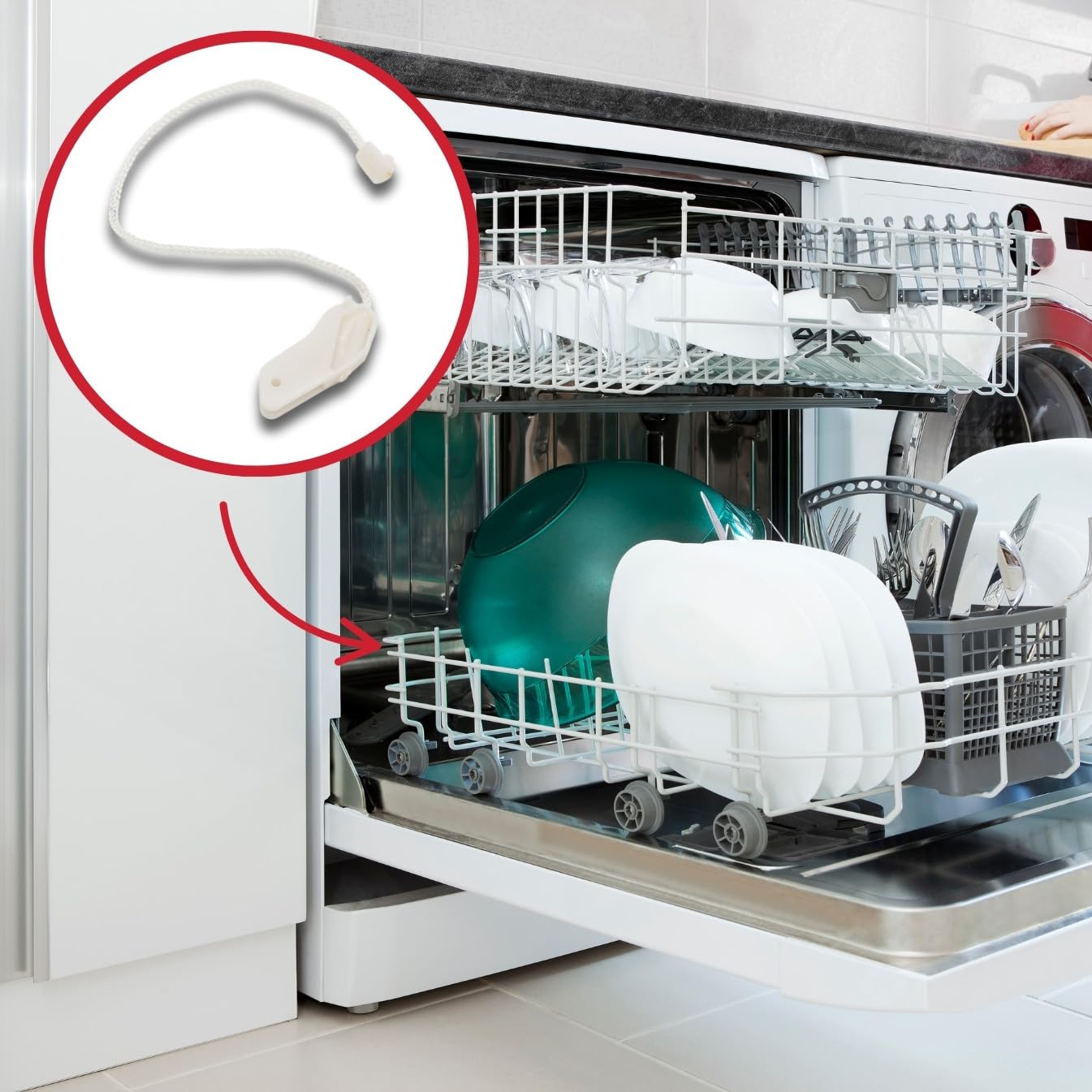 Ricambio Tappi Terminali Posteriori Per Lavastoviglie Beko | Confezione Da 2 Clip Guide Piatti | Compatibili Con D3421, D3731, DE2431, DFN, DWD E Molti Altri Modelli - 2