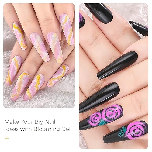 Miniatura 3 de BURANO Nail Blooming Gel - Esmalte de uñas de gel transparente UV LED para efecto de propagación, 0.5 onzas líquidas con cepillo de uñas