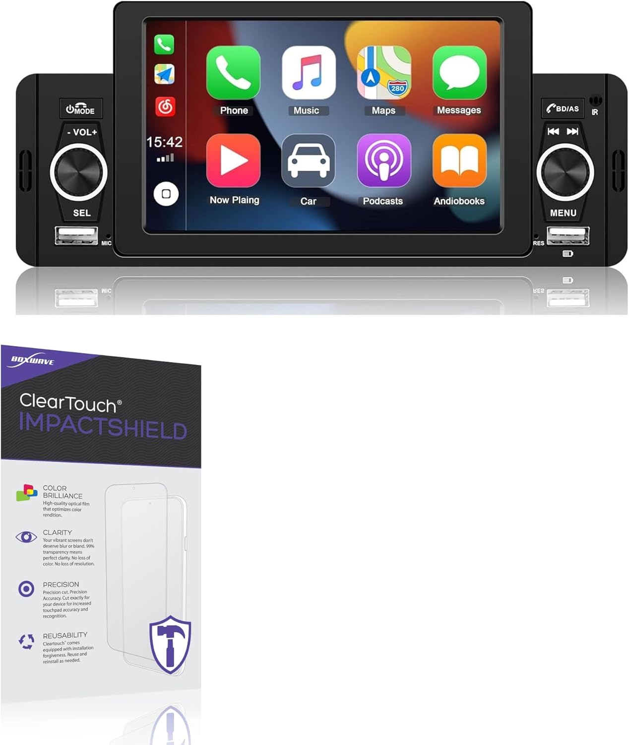 BoxWave Screen Protector Compatible With Camecho A3107A3-C170 - ClearTouch ImpactShield (2-Pack), Impenetrable Screen Protector Flexible Film