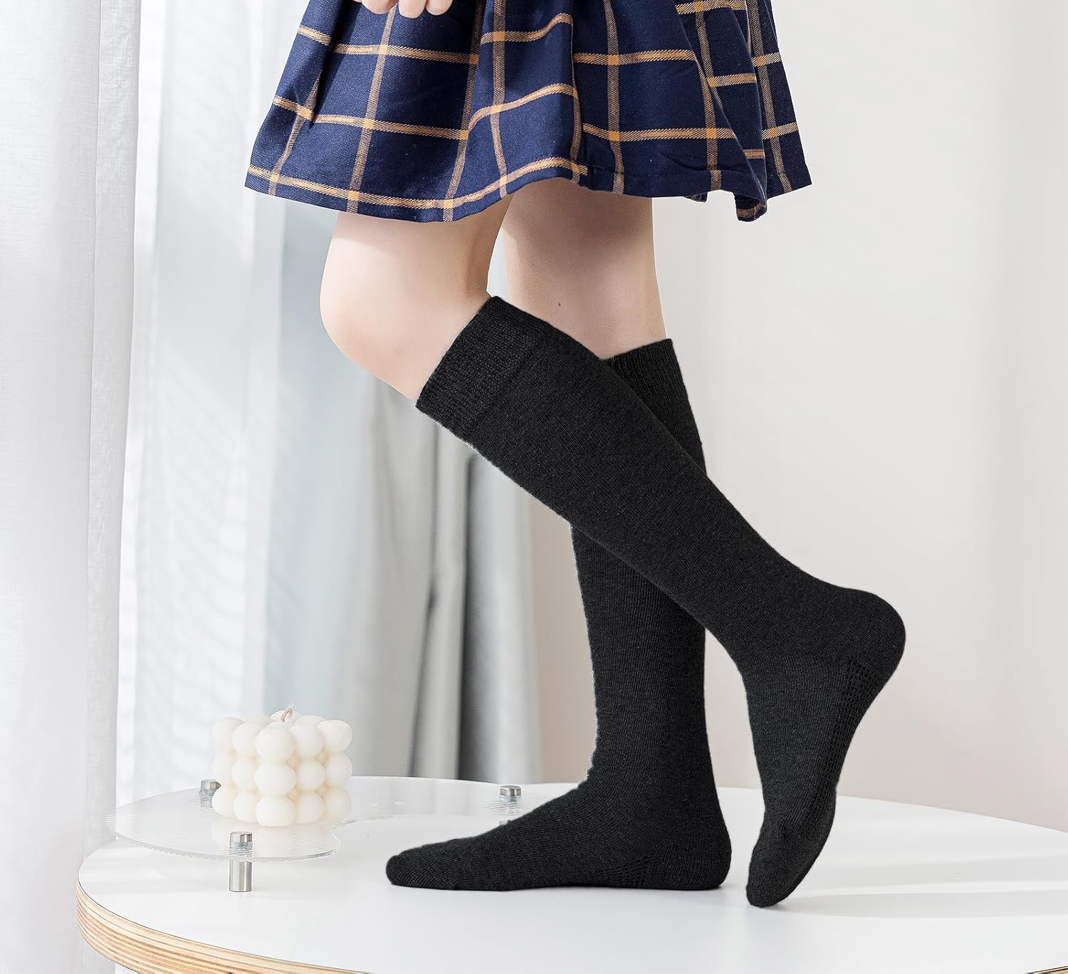 EPEIUS Girls Knee High Socks Seamless Cotton School Uniform Socks Kids Boy Over the Calf Sock 3/5 Pack - Image 2