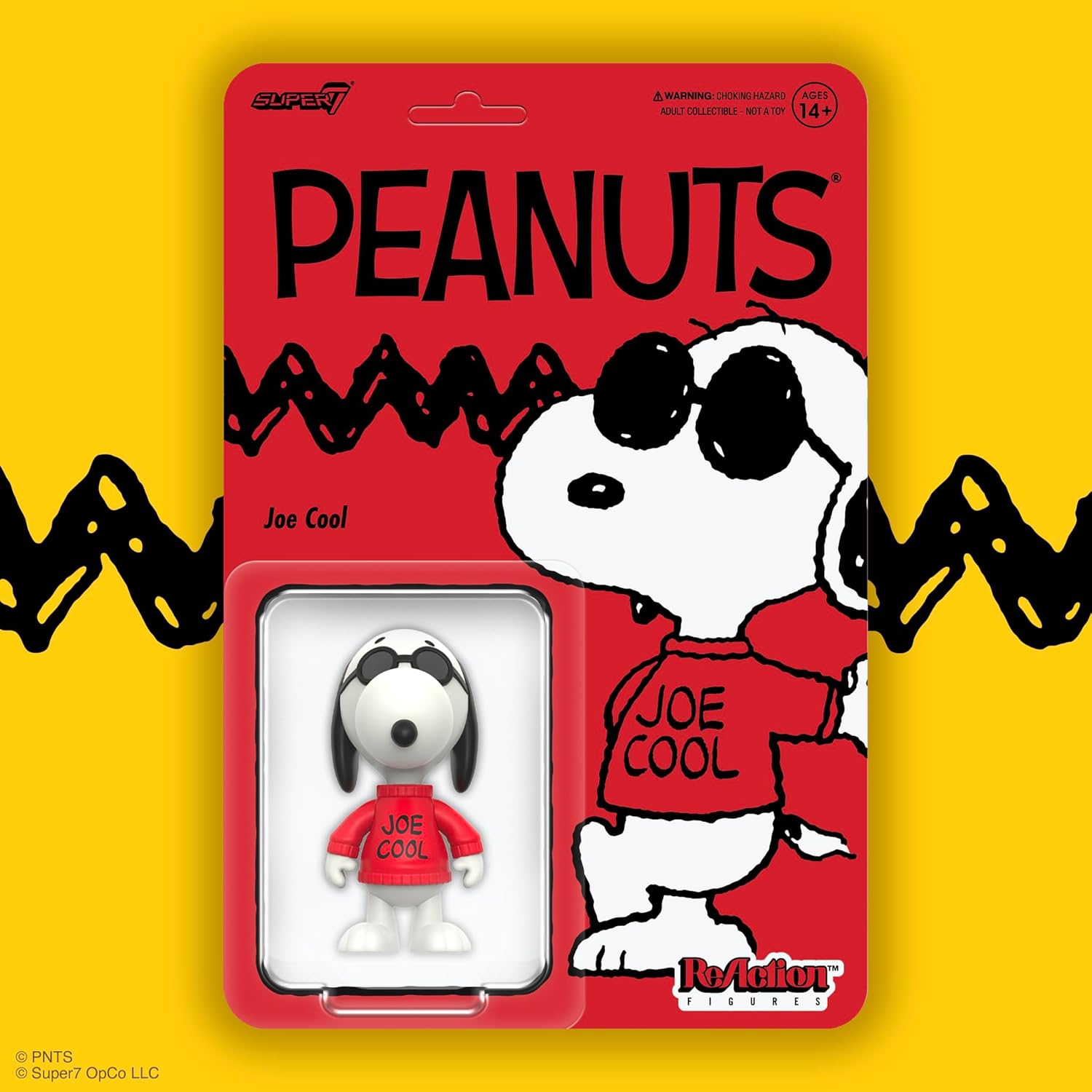 Super7 Reaction Figure Peanuts Joe Cool Snoopy - 3.75" Peanuts Action Figure - Classic Cartoon Collectibles and Retro Toys - Image 4