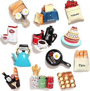 12pcs Food Fridge Magnets for Fridge Fun Cute Magnet Refrigerator Stickers for Kitchen Magnet Decorative Strong Resin Magnets Home Decor Office