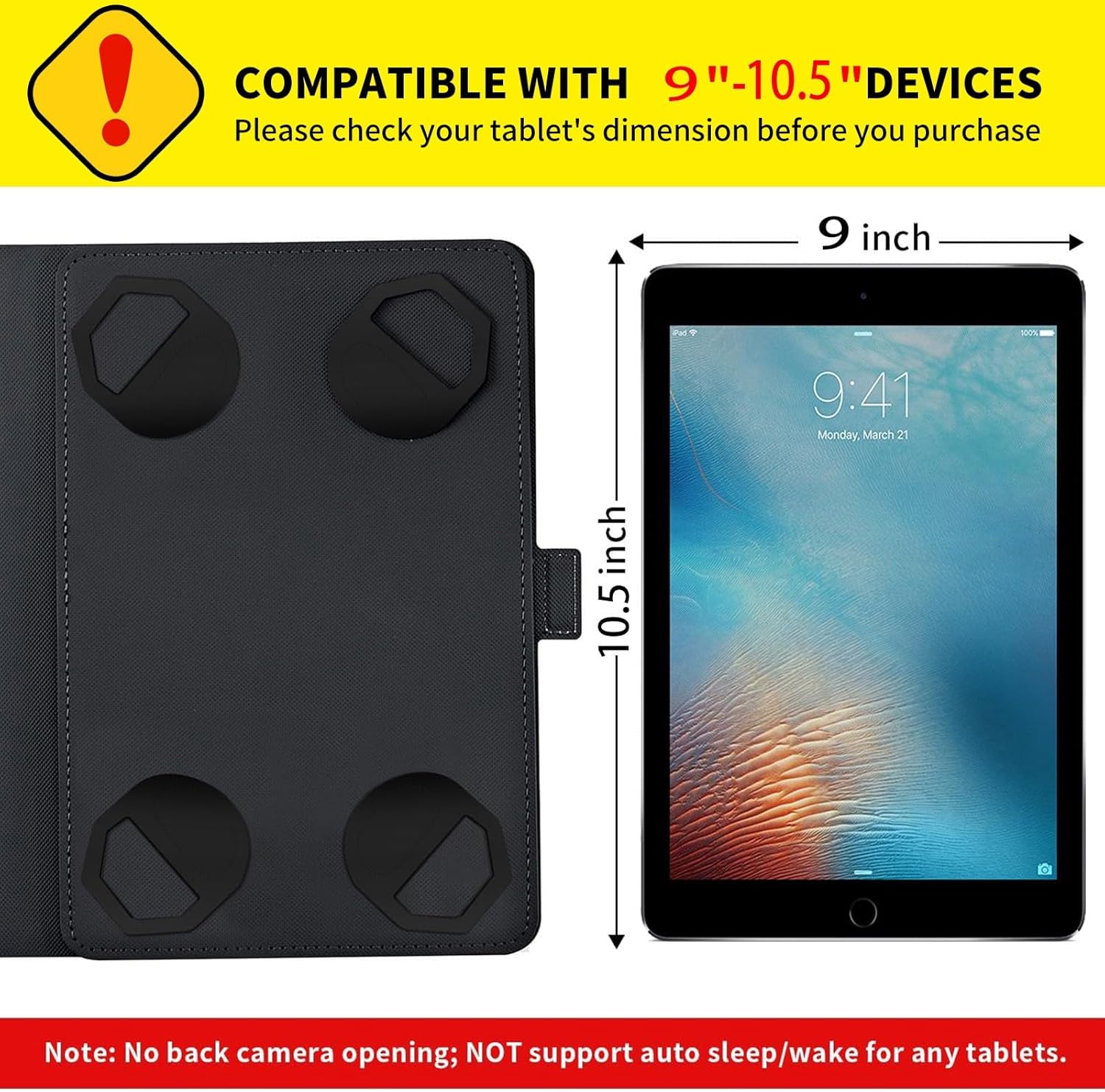 Tablet Case for CP10 Computer Tablet,Mxfdegf 360 Degree Rotating Stand and Magnetic Closure Case for 10 inch CP10 Tablets,Cute Music Panda