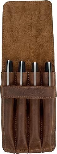 Miniatura 10 de Portalápices hecho a mano de cuero de grano completo, resistente, elegante, profesional, estilo minimalista