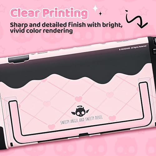 Miniatura 3 de Geekshare Protective Case Set Compatible with switch 2, PC Back Plate with Silicone Joysticks Covers, Includes 2 Thumb Grips, Waterproof Protection