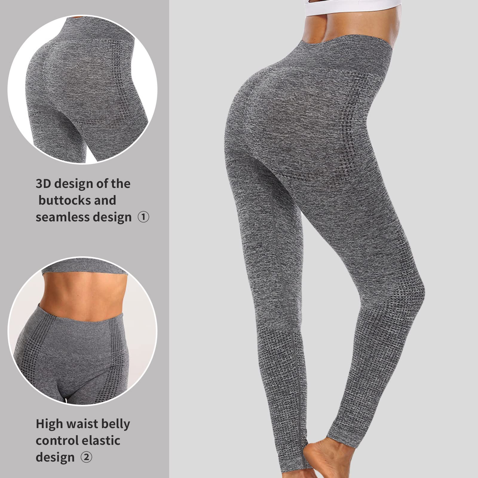 Merlvida Leggins Sportivi Donna Vita Alta Leggings Push Up Pantaloni Palestra Controllo della Pancia Anticellulite Pantacollant Opaco Elastici Tuta Collant Abbigliamento Sportivo Donna Yoga Fitness