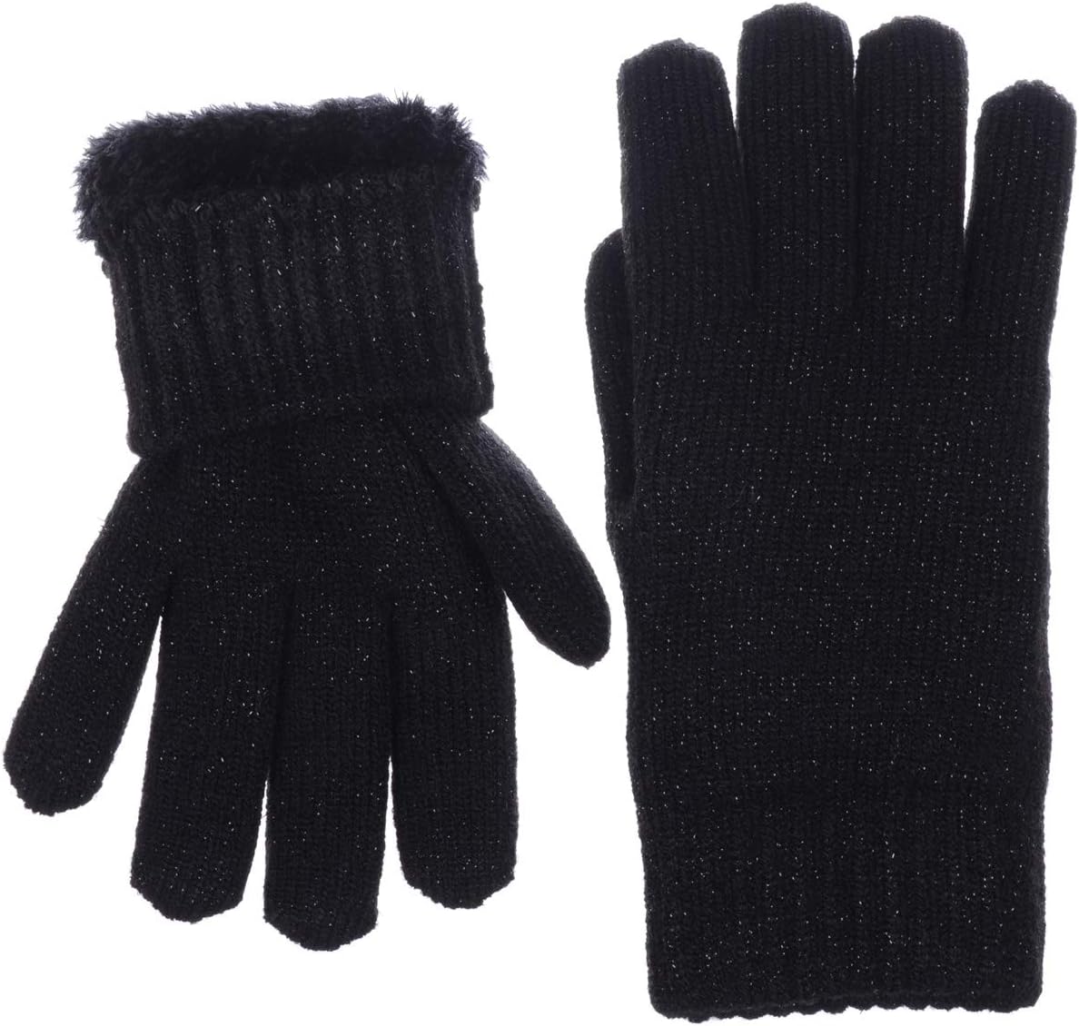BSB Women's Toasty Warm Plush Fleece Lined Knit Winter Gloves (724BLACK) - Image 3