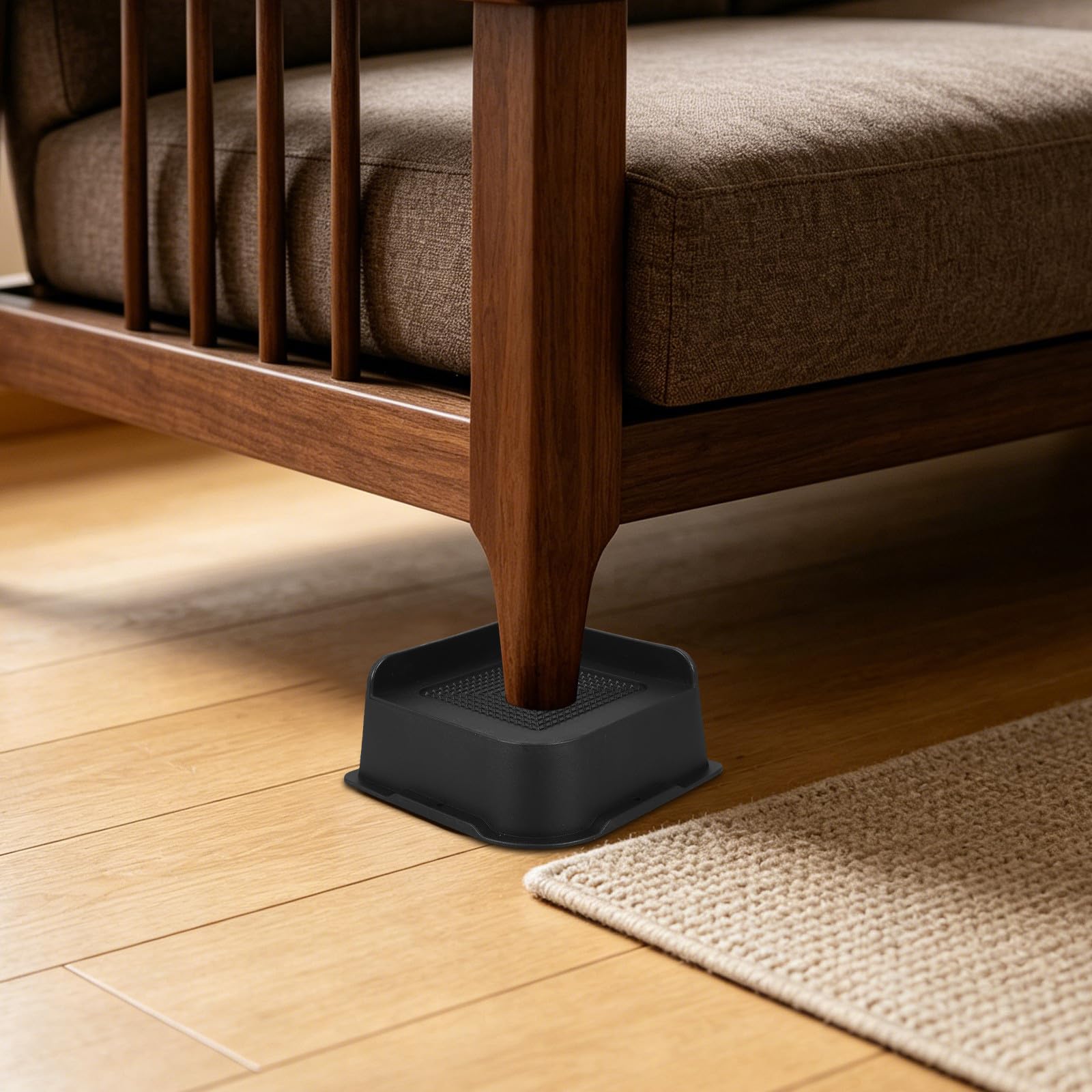 PRETYZOOM 4 Piezas Almohadillas Inferior Antideslizantes y Patas de para Cama Muebles Elevadores de Caucho para Aumentar Altura con Protección Superior
