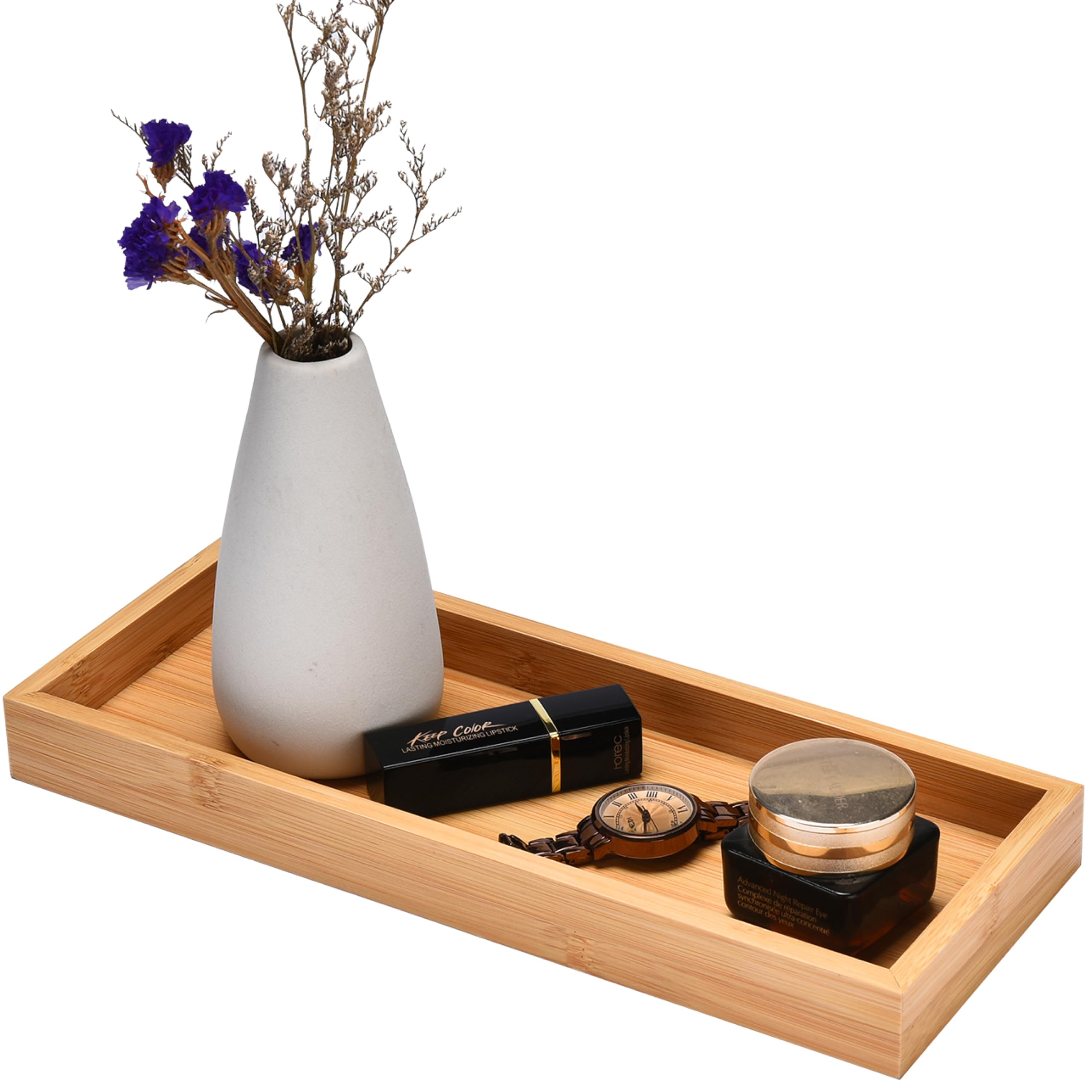 Vassoio Da Bagno In Bambù Naturale - Organizer Per Lavello, Trucchi, Gioielli E Accessori - Foto 7