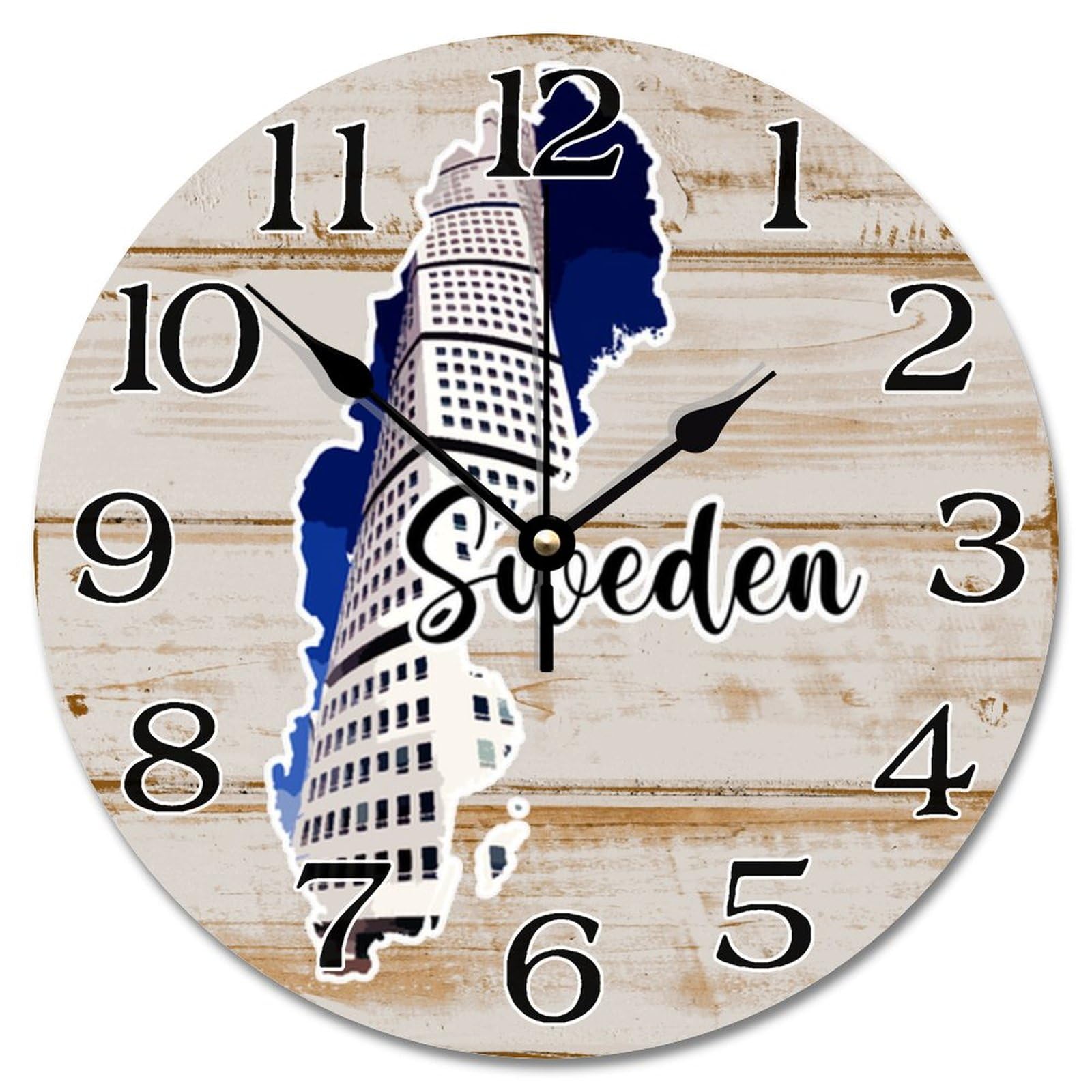 Horloge murale silencieuse Suède 38 cm sans tic-tac pour chambre