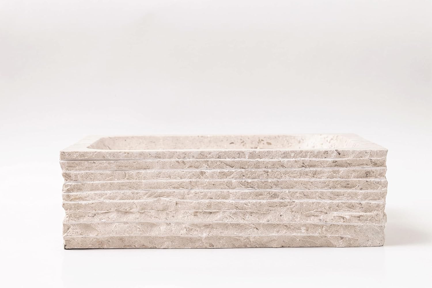 Natural Stone Vessel Bathroom Sink - Rustic Lerdo Marble