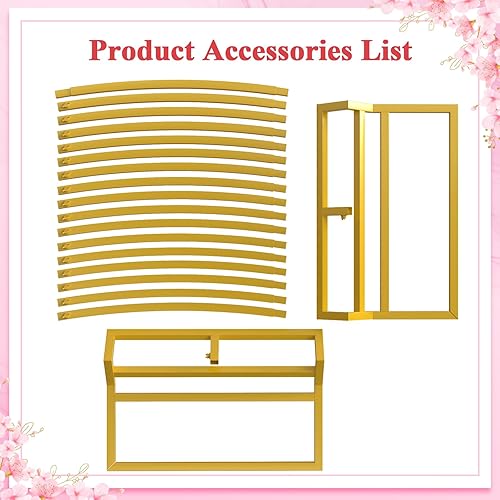 Miniatura 10 de Putros Soporte de telón de fondo redondo blanco de 8 pies, marco de arco de globos de metal, arco de boda para ceremonia, fiesta de cumpleaños